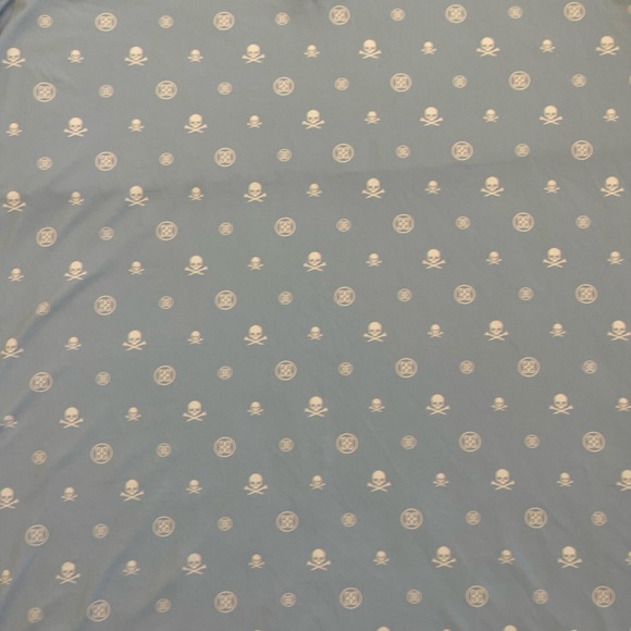 G-Fore Shirt Adult Size XL Sky Blue Allover Skull Print Golf Polo Rugby Mens - Picture 4 of 13
